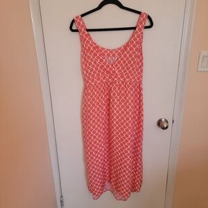 Liz Lange Maternity Dress Linen Blend XXL Geometric Tie Back Party Baby Shower